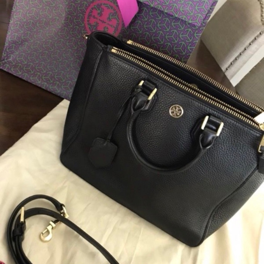 Tory Burch Robinson Pebble Square Tote Bag